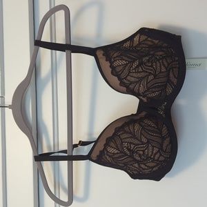 NWT Soma Lightest Lift Perfect Coverage Bra, Size 34DD, Black Leaf Lace